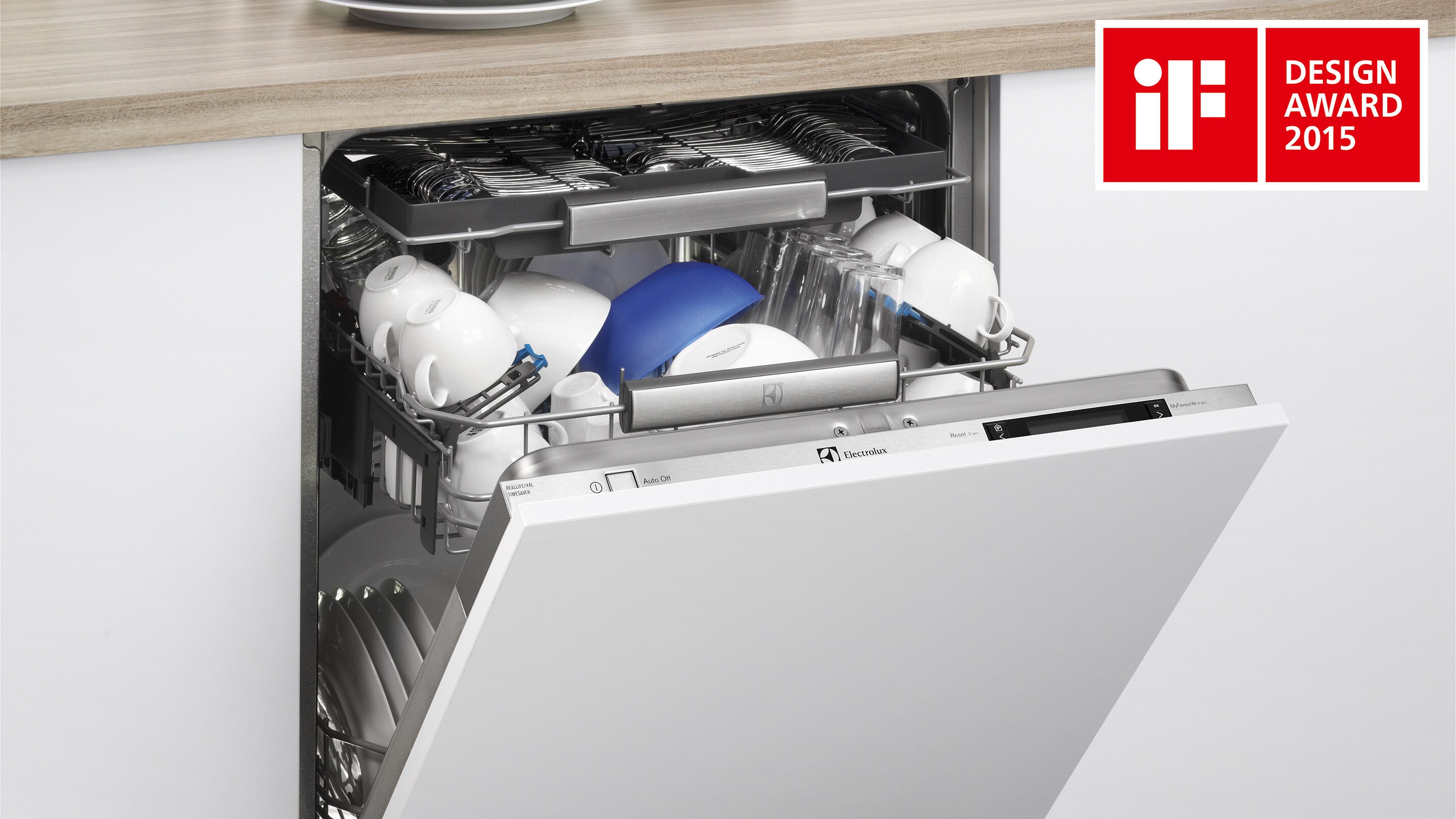 Máquina de lavar loiça RealLife da Electrolux e o logótipo de design iF