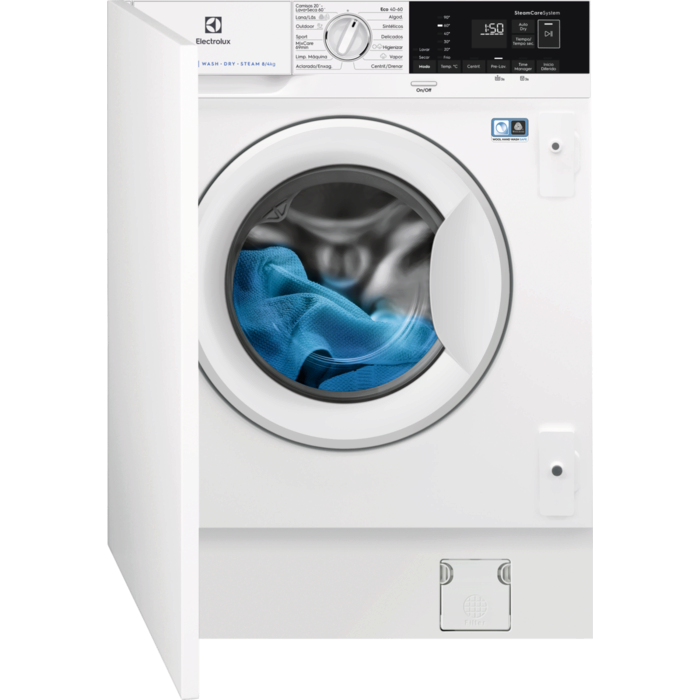 Máquina de lavar e secar de integrar Série 700 DualCare de 8.0 kg