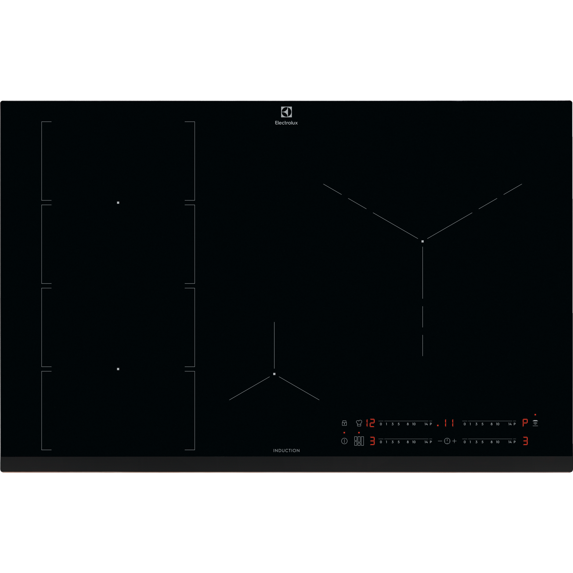 Placa de indução Série 600 FlexiBridge de 80 cm