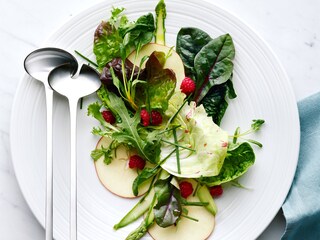 Salada empratada e acabada de sair de um combinado Electrolux TwinTech