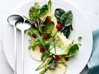 Salada empratada e acabada de sair de um combinado Electrolux TwinTech